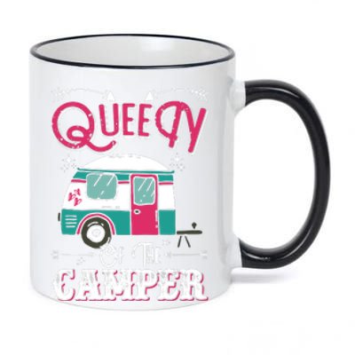 Women Queen Of The Camper Funny Camping Outdoor RV 11oz Black Color Changing Mug