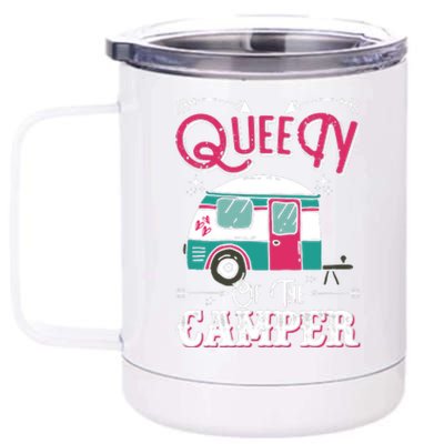 Women Queen Of The Camper Funny Camping Outdoor RV 12 oz Stainless Steel Tumbler Cup