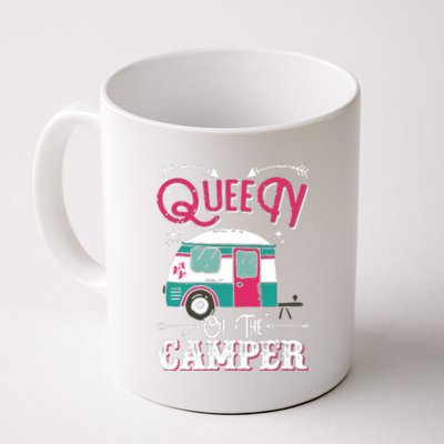 Women Queen Of The Camper Funny Camping Outdoor RV Coffee Mug