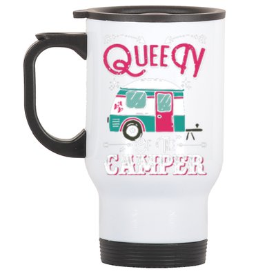 Women Queen Of The Camper Funny Camping Outdoor RV Stainless Steel Travel Mug