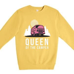 Wo Queen Of The Camper Rv Graphic Gift Cute Mom Camping Cute Gift Premium Crewneck Sweatshirt