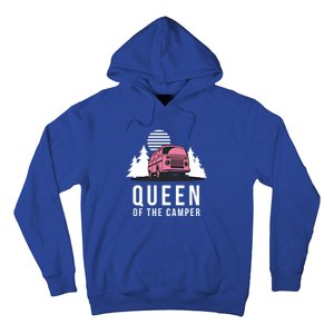 Wo Queen Of The Camper Rv Graphic Gift Cute Mom Camping Cute Gift Hoodie