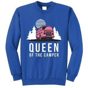 Wo Queen Of The Camper Rv Graphic Gift Cute Mom Camping Cute Gift Sweatshirt