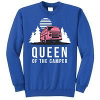 Wo Queen Of The Camper Rv Graphic Gift Cute Mom Camping Cute Gift Sweatshirt