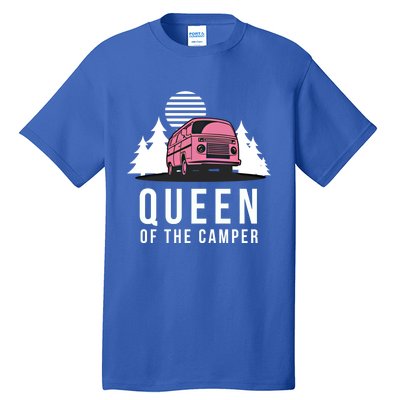 Wo Queen Of The Camper Rv Graphic Gift Cute Mom Camping Cute Gift Tall T-Shirt