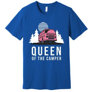 Wo Queen Of The Camper Rv Graphic Gift Cute Mom Camping Cute Gift Premium T-Shirt