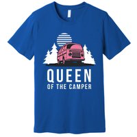 Wo Queen Of The Camper Rv Graphic Gift Cute Mom Camping Cute Gift Premium T-Shirt