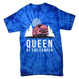 Wo Queen Of The Camper Rv Graphic Gift Cute Mom Camping Cute Gift Tie-Dye T-Shirt