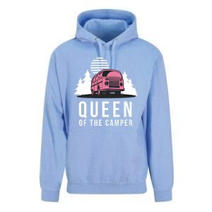 Wo Queen Of The Camper Rv Graphic Gift Cute Mom Camping Cute Gift Unisex Surf Hoodie