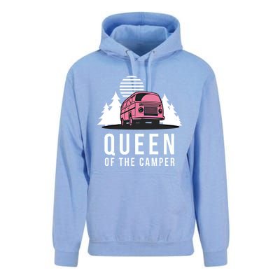 Wo Queen Of The Camper Rv Graphic Gift Cute Mom Camping Cute Gift Unisex Surf Hoodie