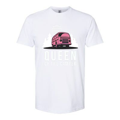 Wo Queen Of The Camper Rv Graphic Gift Cute Mom Camping Cute Gift Softstyle® CVC T-Shirt