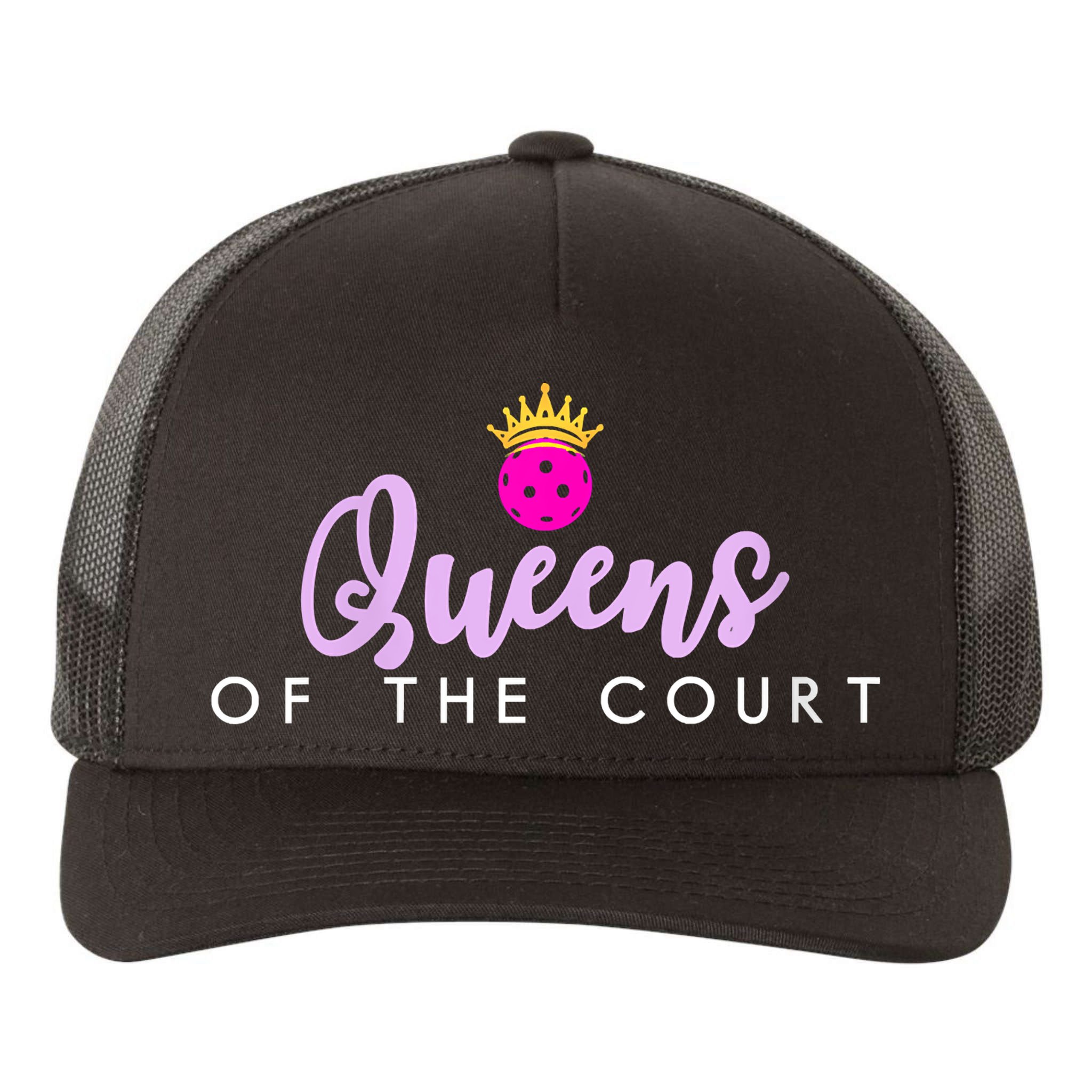 Womens Queens Of The Court Pickleball Yupoong Adult 5-Panel Trucker Hat