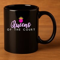 Womens Queens Of The Court Pickleball 11oz C Handle Ceramic Mug