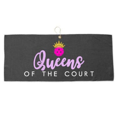 Womens Queens Of The Court Pickleball Large Microfiber Waffle Golf Towel