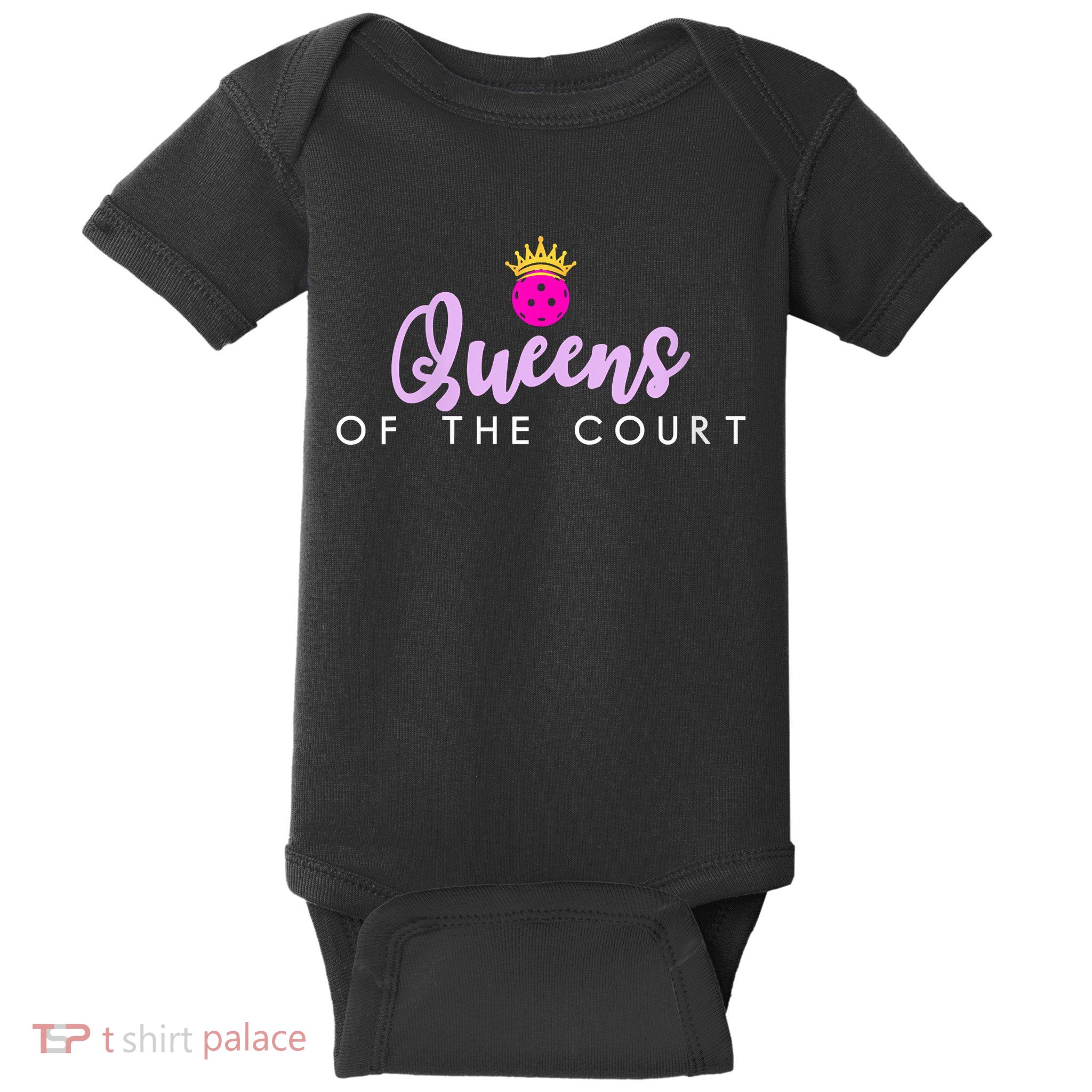 Womens Queens Of The Court Pickleball Baby Bodysuit