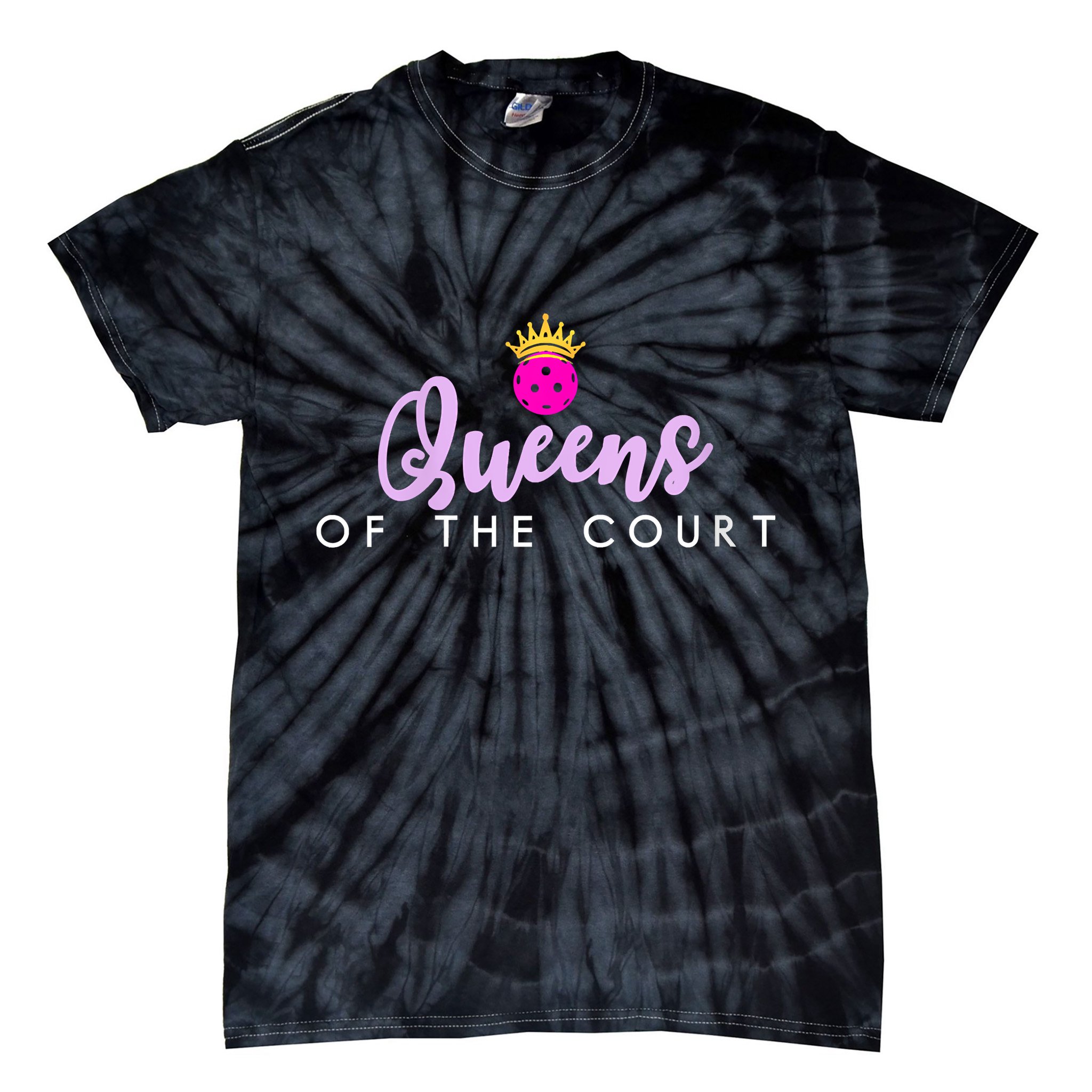 Womens Queens Of The Court Pickleball Tie-Dye T-Shirt