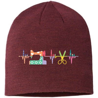 Womens Quilter Sewing Heartbeat For Quilting Lover MM VNeck Sustainable Beanie