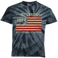 Women Retired 2024 Not My Problem Anymore Retirement Kids Tie-Dye T-Shirt