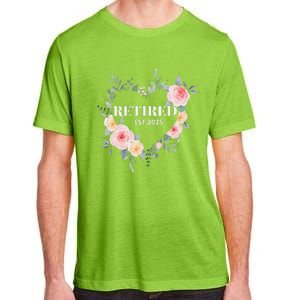 Women Retired 2025 Floral With Flowers For Grandma In Retirement Adult ChromaSoft Performance T-Shirt