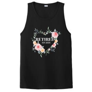 Women Retired 2025 Floral With Flowers For Grandma In Retirement PosiCharge Competitor Tank