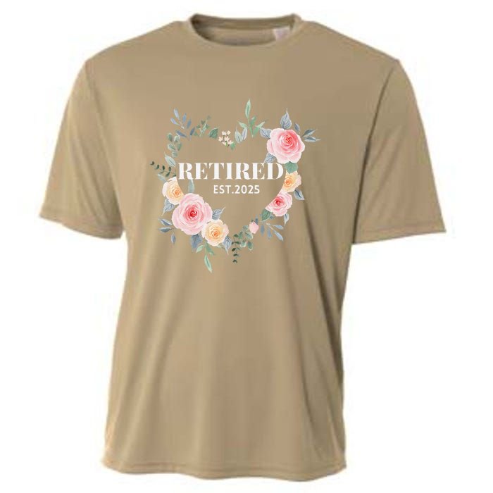 Women Retired 2025 Floral With Flowers For Grandma In Retirement Cooling Performance Crew T-Shirt