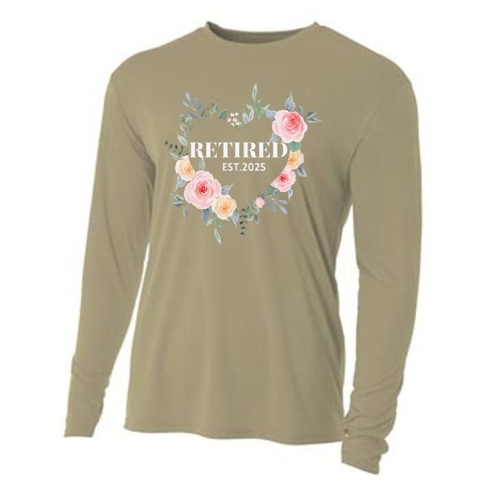 Women Retired 2025 Floral With Flowers For Grandma In Retirement Cooling Performance Long Sleeve Crew