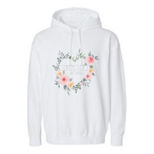 Women Retired 2025 Floral With Flowers For Grandma In Retirement Garment-Dyed Fleece Hoodie