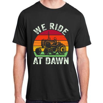 We Ride At Dawn Lawn Mower Farmer Dad Tractor Yard Work Adult ChromaSoft Performance T-Shirt