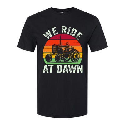 We Ride At Dawn Lawn Mower Farmer Dad Tractor Yard Work Softstyle CVC T-Shirt