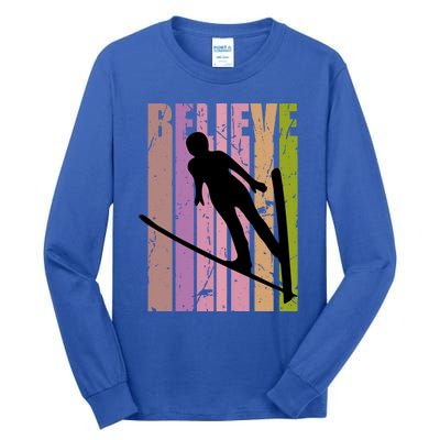 Wo Retro Alpine Ski Jump Jumper Female Coach Race Racing Funny Gift Tall Long Sleeve T-Shirt