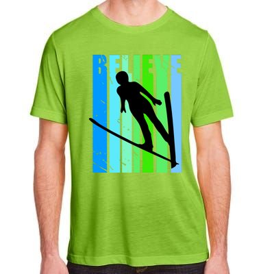 Wo Retro Alpine Ski Jumping Jumper Female Competition Funny Gift Adult ChromaSoft Performance T-Shirt