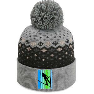 Wo Retro Alpine Ski Jumping Jumper Female Competition Funny Gift The Baniff Cuffed Pom Beanie