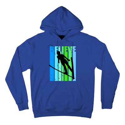 Wo Retro Alpine Ski Jumping Jumper Female Competition Funny Gift Hoodie