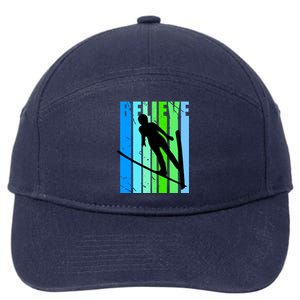 Wo Retro Alpine Ski Jumping Jumper Female Competition Funny Gift 7-Panel Snapback Hat