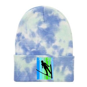 Wo Retro Alpine Ski Jumping Jumper Female Competition Funny Gift Tie Dye 12in Knit Beanie