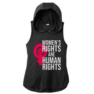 Women's Rights Are Human Rights Feminist Ladies PosiCharge Tri-Blend Wicking Draft Hoodie Tank