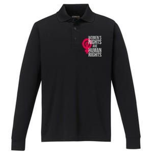 Women's Rights Are Human Rights Feminist Performance Long Sleeve Polo