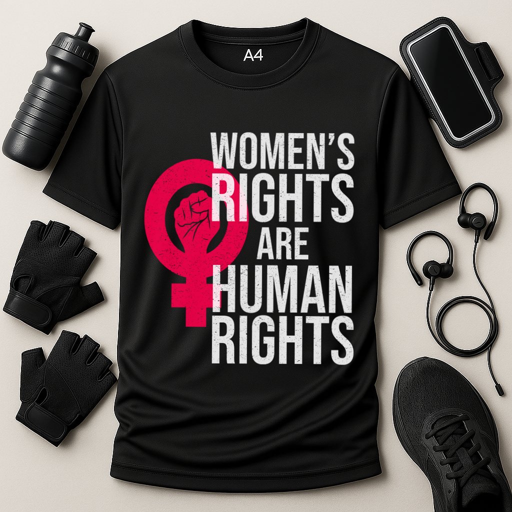Women's Rights Are Human Rights Feminist Cooling Performance Crew T-Shirt