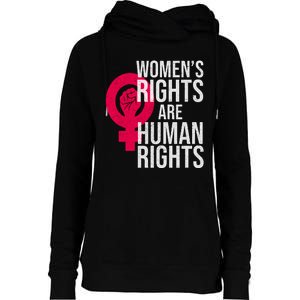 Women's Rights Are Human Rights Feminist Womens Funnel Neck Pullover Hood