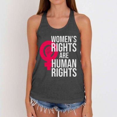 Women's Rights Are Human Rights Feminist Women's Knotted Racerback Tank