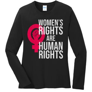 Women's Rights Are Human Rights Feminist Ladies Long Sleeve Shirt