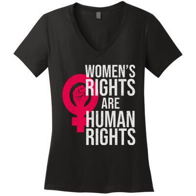 Women's Rights Are Human Rights Feminist Women's V-Neck T-Shirt