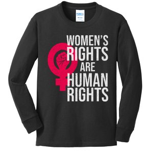 Women's Rights Are Human Rights Feminist Kids Long Sleeve Shirt