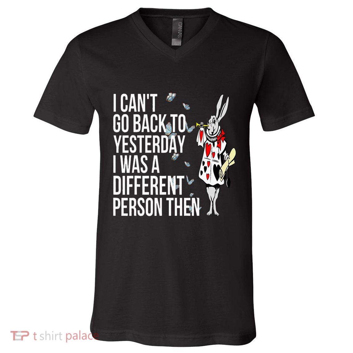 White Rabbit Alice In Wonderland V-Neck T-Shirt