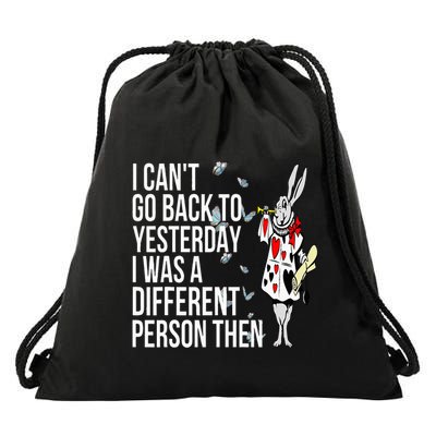 White Rabbit Alice In Wonderland Drawstring Bag