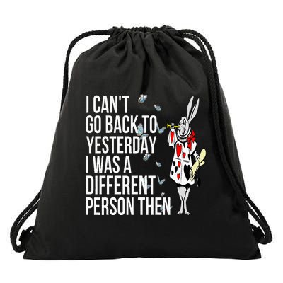 White Rabbit Alice In Wonderland Drawstring Bag