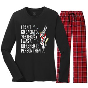 White Rabbit Alice In Wonderland Women's Long Sleeve Flannel Pajama Set 