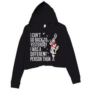 White Rabbit Alice In Wonderland Crop Fleece Hoodie