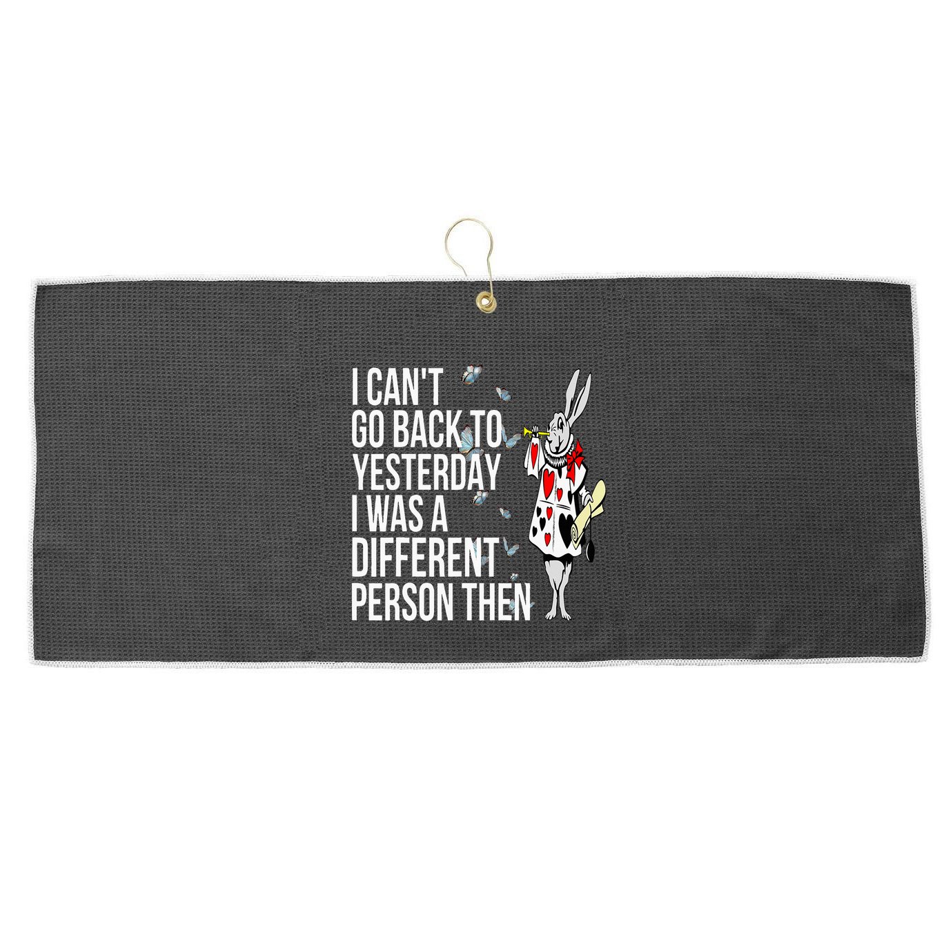 White Rabbit Alice In Wonderland Large Microfiber Waffle Golf Towel