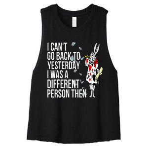 White Rabbit Alice In Wonderland Women's Racerback Cropped Tank